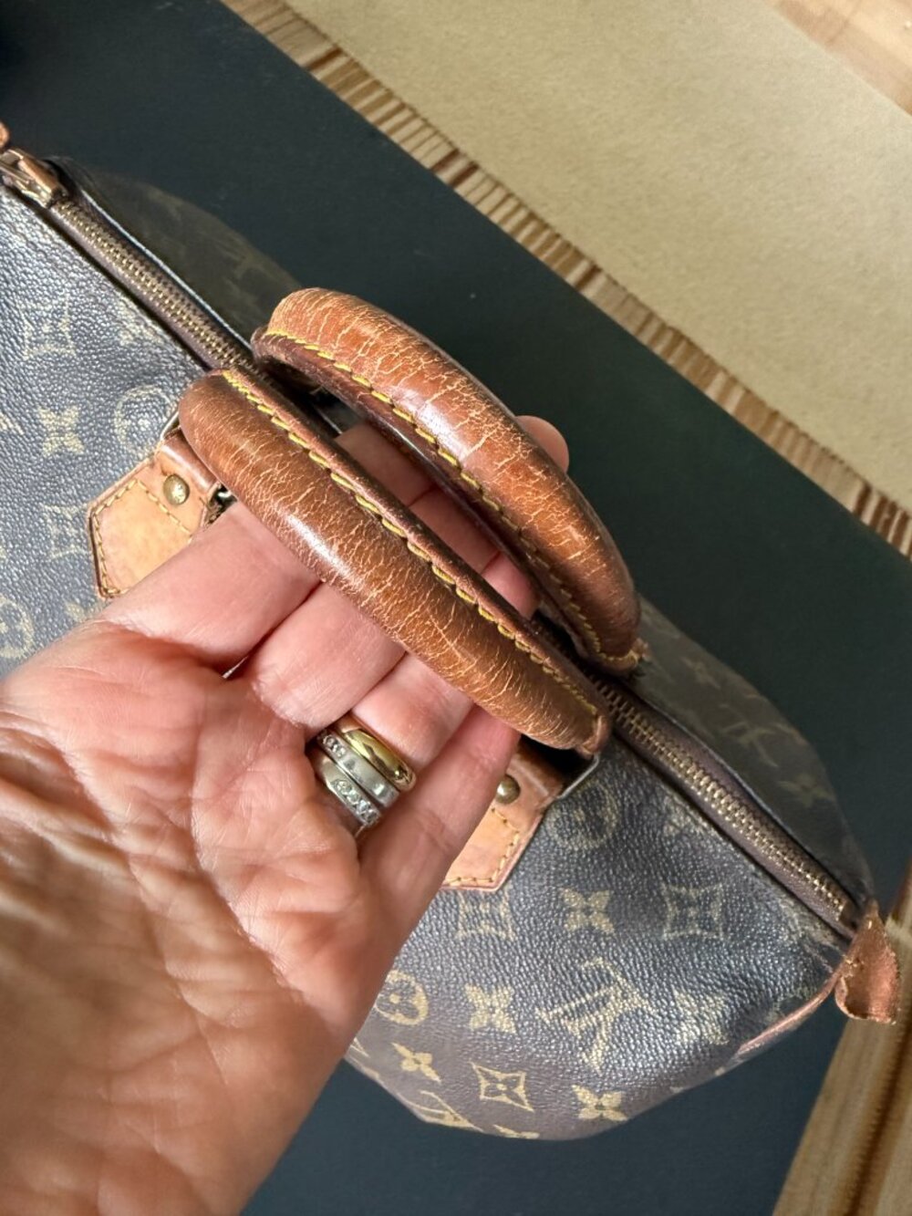 LOUIS VUITTON Speedy 30 Monogram Satchel Duffel Bag Vintage, free COA & twillies - Picture 10 of 16